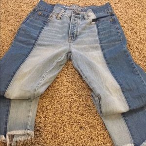 Two Toned Jeans High Rise
